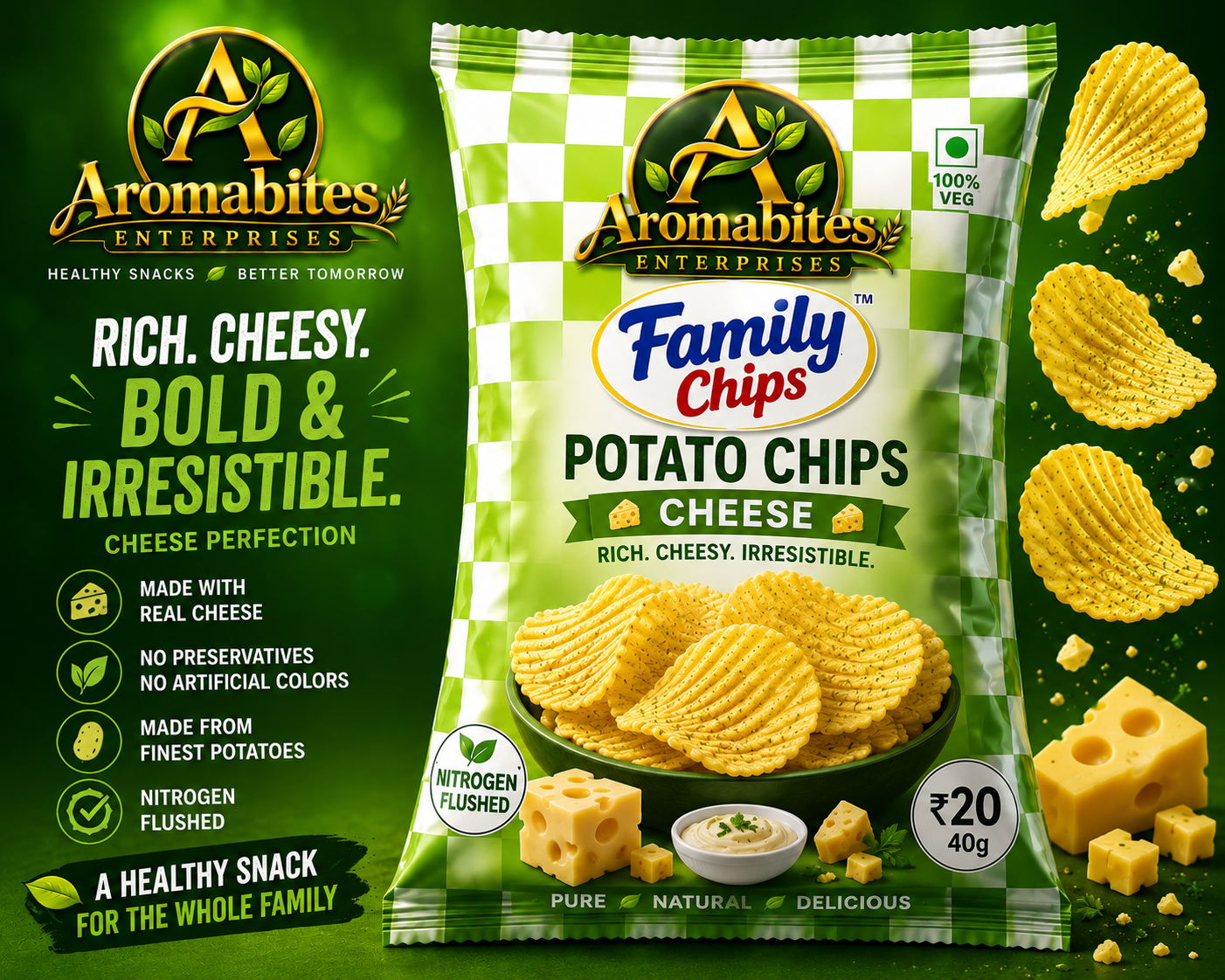 Cheese Potato Chips promotional artwork