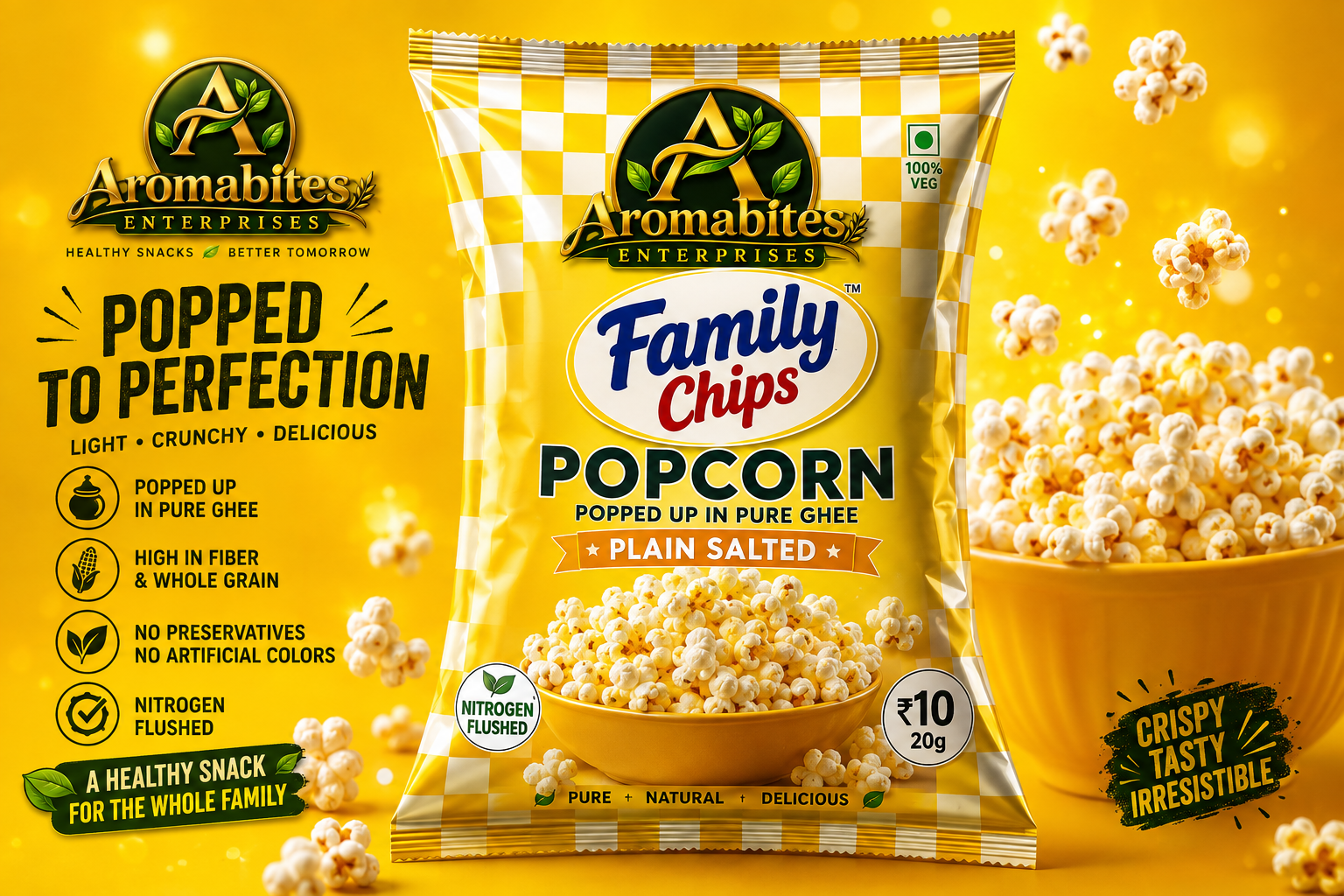 Pure Ghee Popcorn promotional artwork